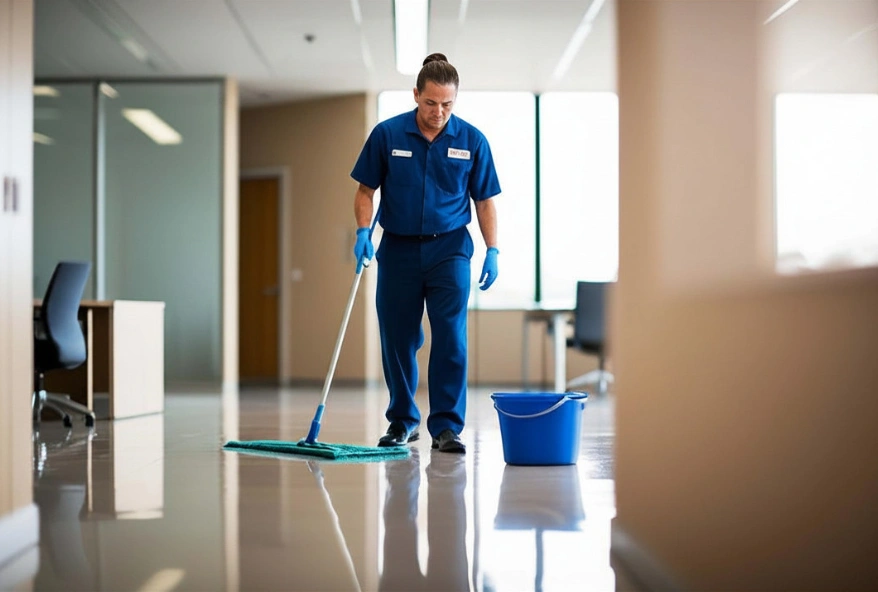 interior cleaning services Dubai mopping office floor